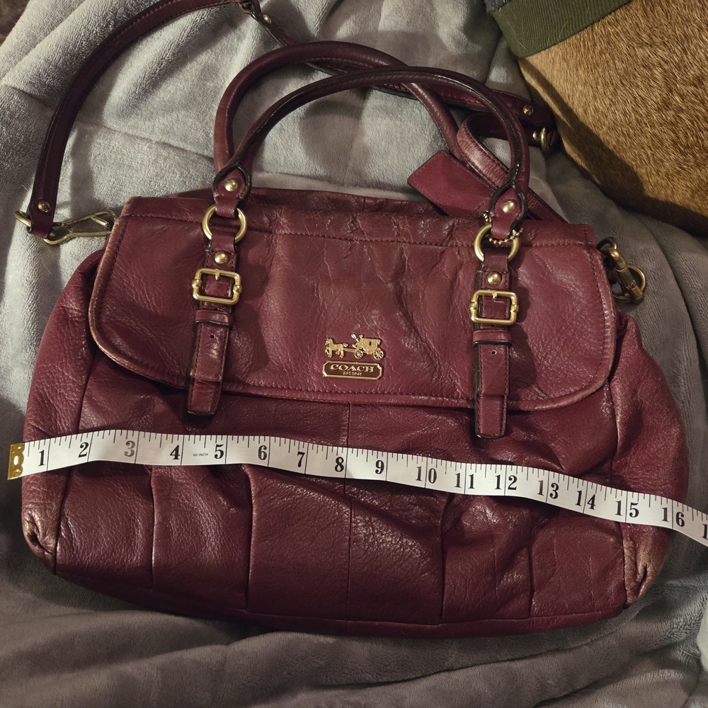 Authentic Coach Wine Leather Satchel